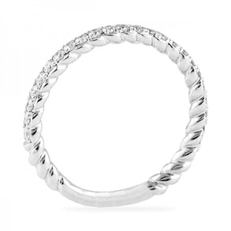 	 0.33 Carat Braided Edge Pave Diamond Eternity Band front view
