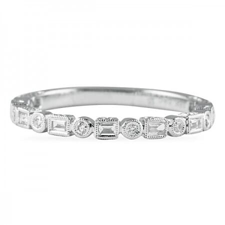.40 CT ROUND AND BAGUETTE DIAMOND WEDDING BAND 