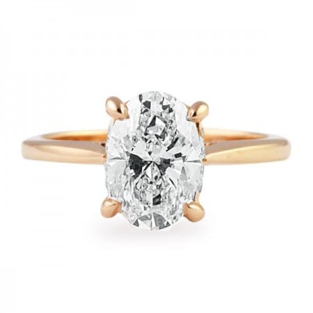 2.01 Carat Oval Diamond Rose Gold Engagement Ring