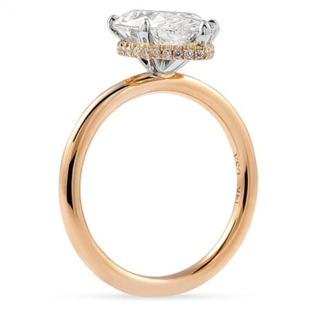 3.11 carat Pear Shape Signature Wrap Rose Gold Ring flat