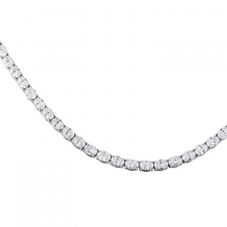 12.24 Carat Oval Shape Lab Diamond Tennis Necklace