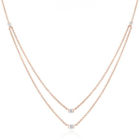 Bezel Diamond Layer Necklace