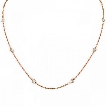 .55 carat TW Diamond by the Yard Rose Gold Necklace