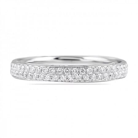 .90 carat White Gold Two-Row Eternity Band flat