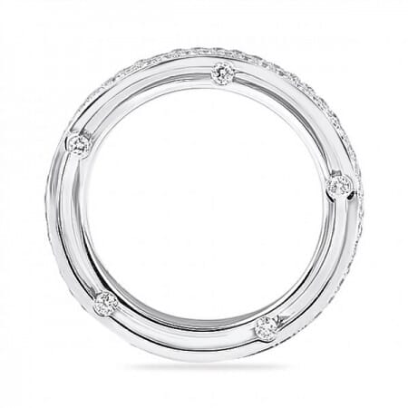 .90 carat White Gold Two-Row Eternity Band flat