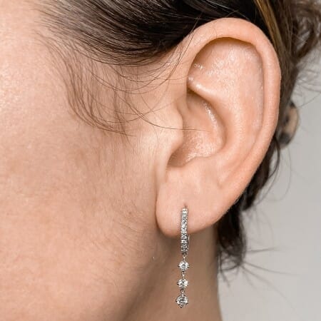 Round Diamond Dangle Earrings