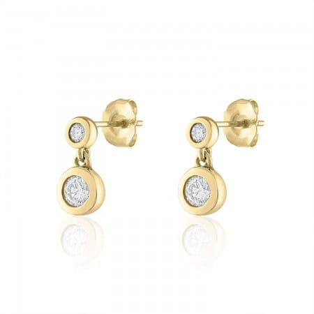 Diamond Bezel Drop Earrings