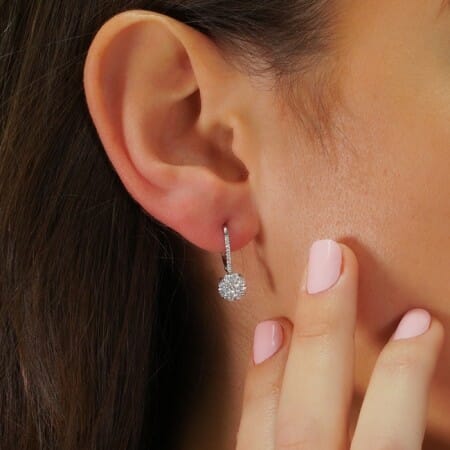 DIAMOND CLUSTER DROP EARRINGS