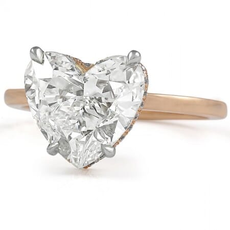 2.7 carat Heart Shape Diamond Signature Wrap Solitaire Ring flat