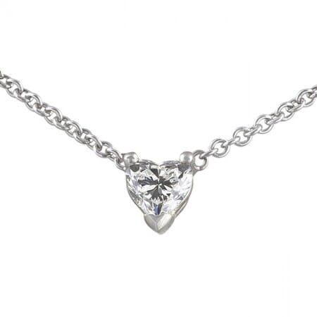 Heart Shape Diamond Solitaire Pendant close up view
