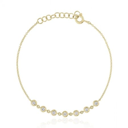Round Diamond Bezel Chain Bracelet 