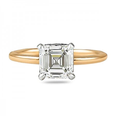 1.70ct Asscher Cut Diamond Two-Tone Solitaire Engagement Ring top