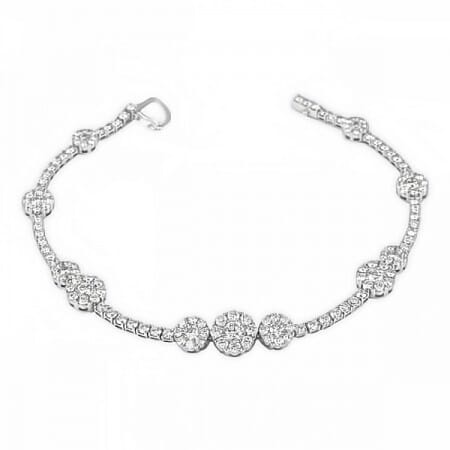 4.15 carat Diamond Clusters Tennis Bracelet