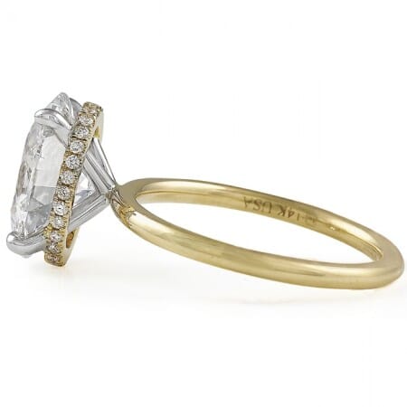 3.20 carat Lab Grown Oval Diamond Signature Wrap Engagement Ring top