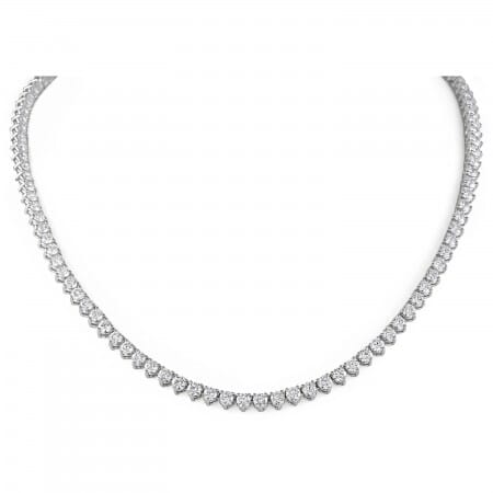 16.90 carat TW Lab Diamond Three Prong Tennis Necklace