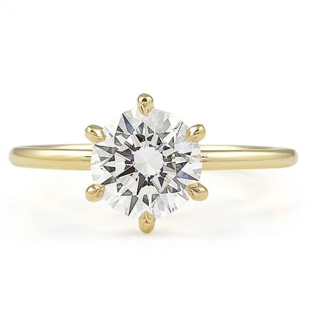 1.53ct Round Lab Grown Diamond Solitaire Engagement Ring top