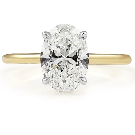 1.71ct Oval Lab Diamond Solitaire Engagement Ring top