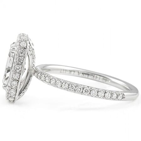 1.52ct Radiant Cut Lab Diamond Halo Engagement Ring top