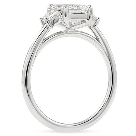 1.61ct Emerald Cut Lab Diamond Three-Stone Engagement Ring top