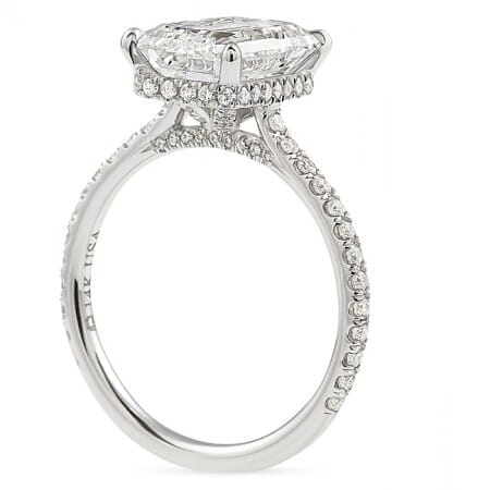 3.09ct Emerald Cut Lab Diamond Engagement Ring top