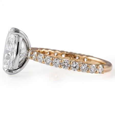 2.41 carat Cushion Cut Lab Diamond Two-Tone Engagement Ring flat