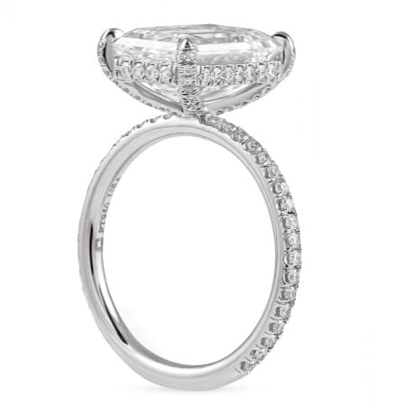 4.62 carat Emerald Cut Lab Diamond Engagement Ring flat