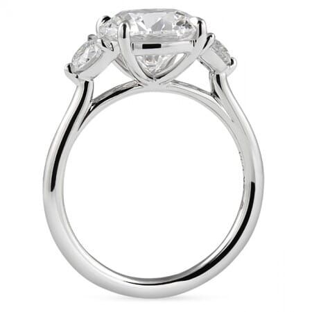 2.76 carat Round Lab Diamond Three Stone Engagement Ring flat