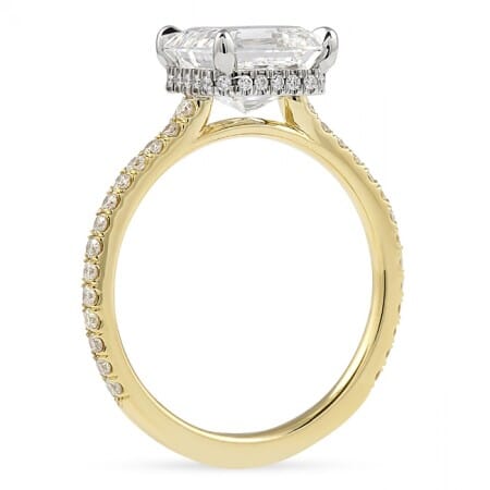 2.35 carat Asscher Cut Lab Diamond Two-Tone Ring flat