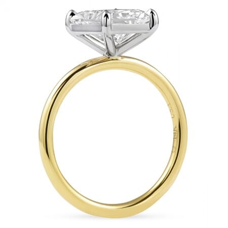 2.86 carat Radiant Cut Lab Diamond Two-Tone Solitaire Ring flat