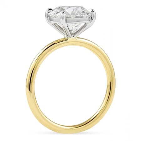 2.71 carat Round Lab Diamond Two-Tone Solitaire Ring flat