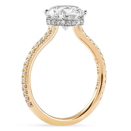 2.01 carat Round Brilliant Lab Diamond Invisible Gallery™ Ring flat