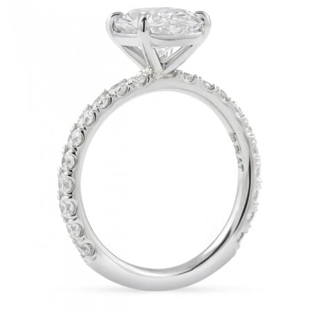2.09 carat Oval Lab Diamond Thick Pave Engagement Ring flat