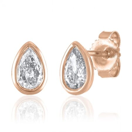 Encased Pear Diamond Earrings