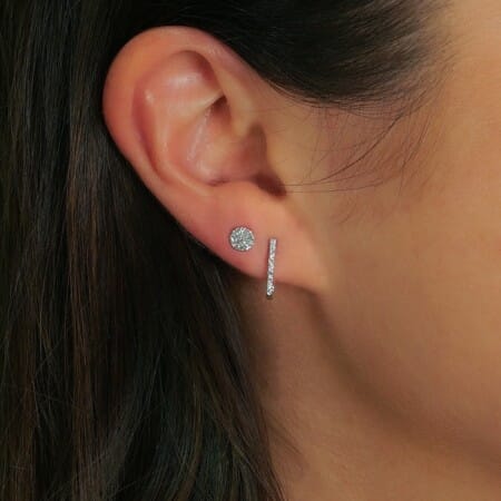 Geo Diamond Hoop Earrings