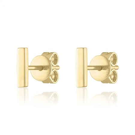 Solid Gold Bar Earrings