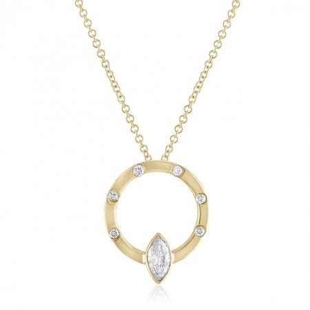 Studded Open Marquise Diamond Pendant