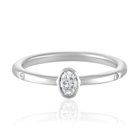 mini oval diamond ring