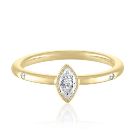 Studded Diamond Marquise Ring flat