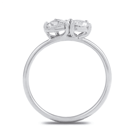 Oval and Heart Petite Diamond Duo Ring