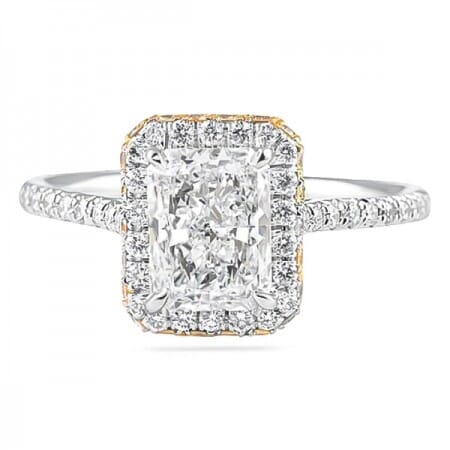 1.52 Carat Radiant Cut Two-Tone Engagement Ring profile