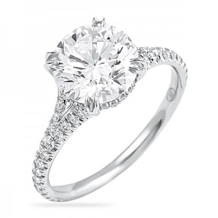 2.25ct Round Diamond Split Band Engagement Ring angle