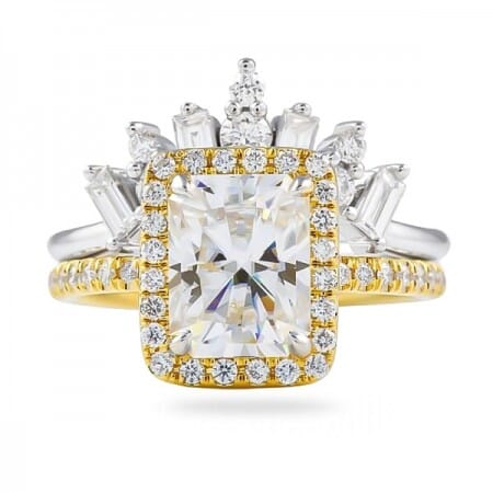 Baguette and Round Diamond Tiara Ring alone