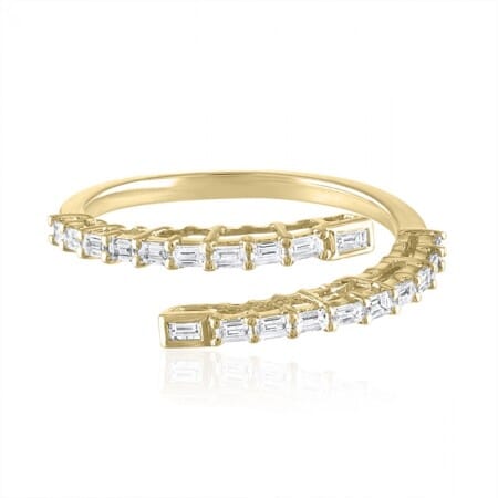Baguette Wrap Around Ring yellow gold