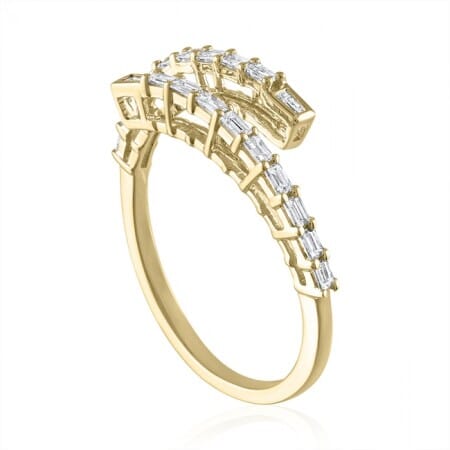 Baguette Wrap Around Ring yellow gold