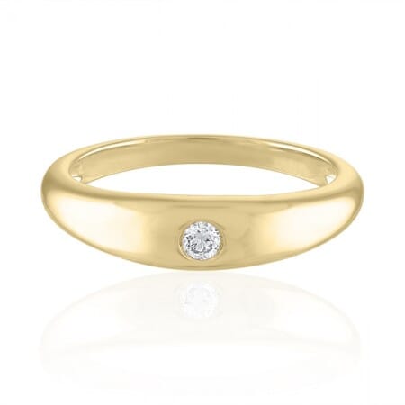 Diamond Dome Ring side view yellow gold