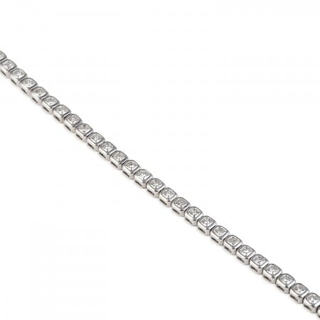 3.47 carat Bezel Set Asscher Diamond Tennis Bracelet round