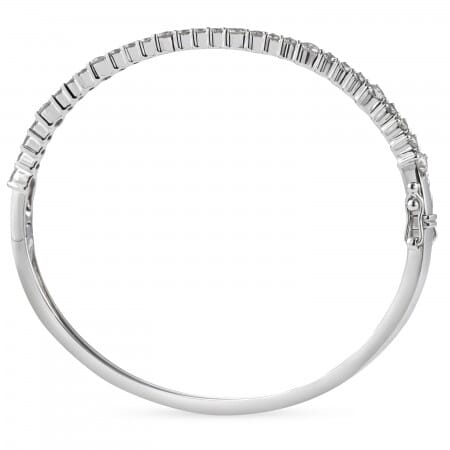 1.2 carat TW Alternating Size Diamond Bangle Bracelet flat