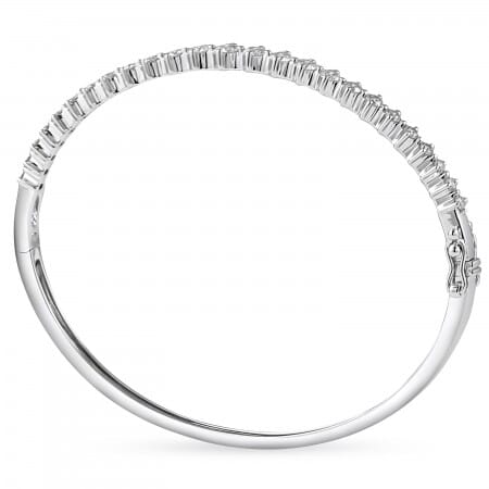 1.35 carat TW Compass Set Diamond Bangle Bracelet flat