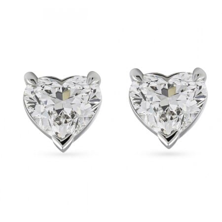 3 carat TW Heart Shape Lab Diamond Stud Earrings front