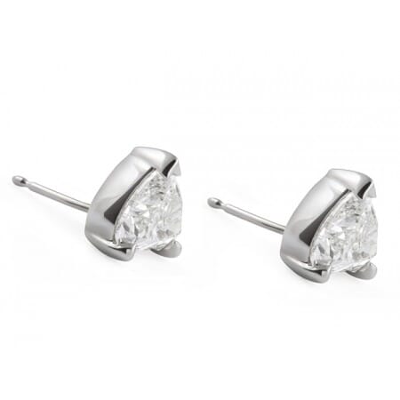 3 carat TW Heart Shape Lab Diamond Stud Earrings front